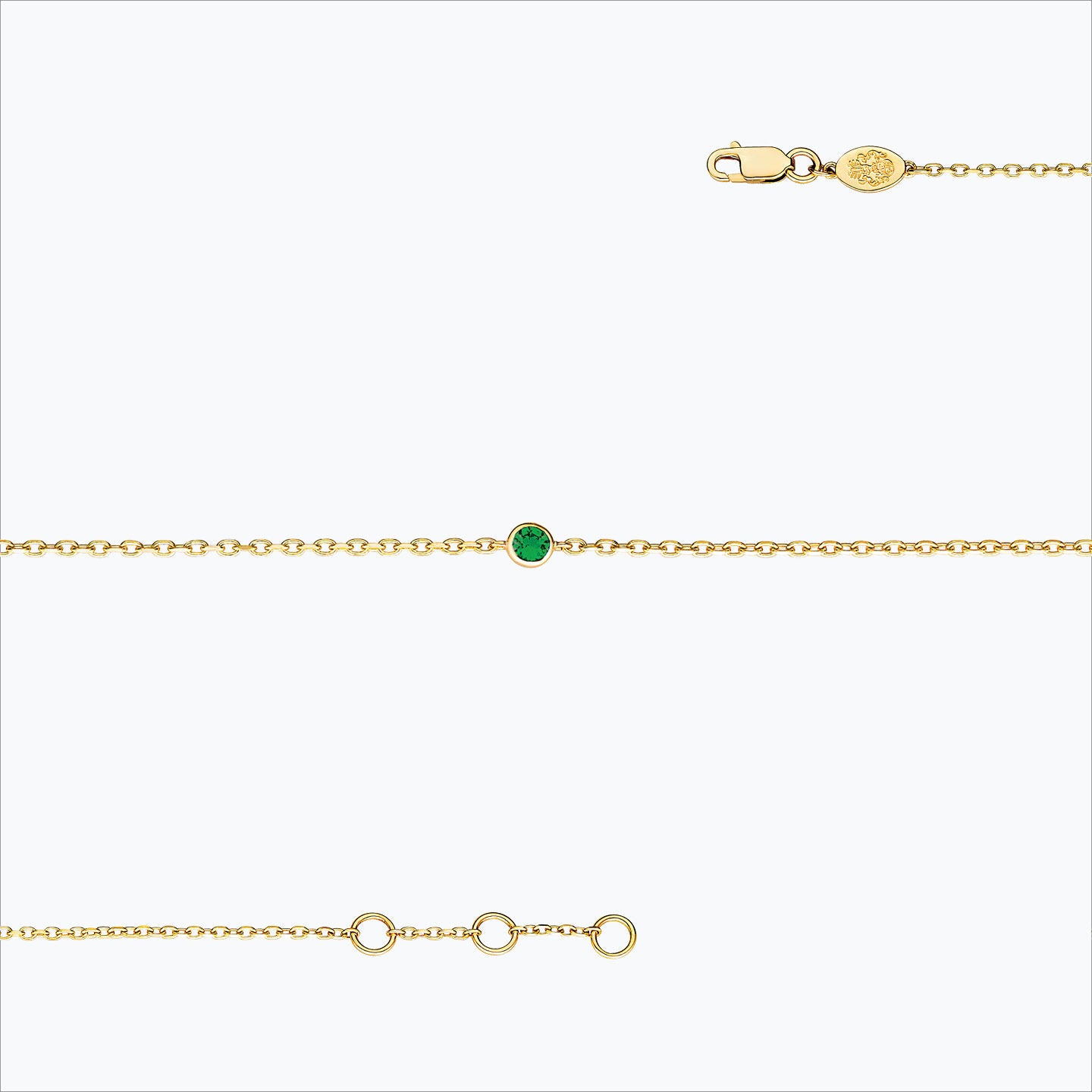 1 Stone 18K Gold Bracelet w. Tsavorite