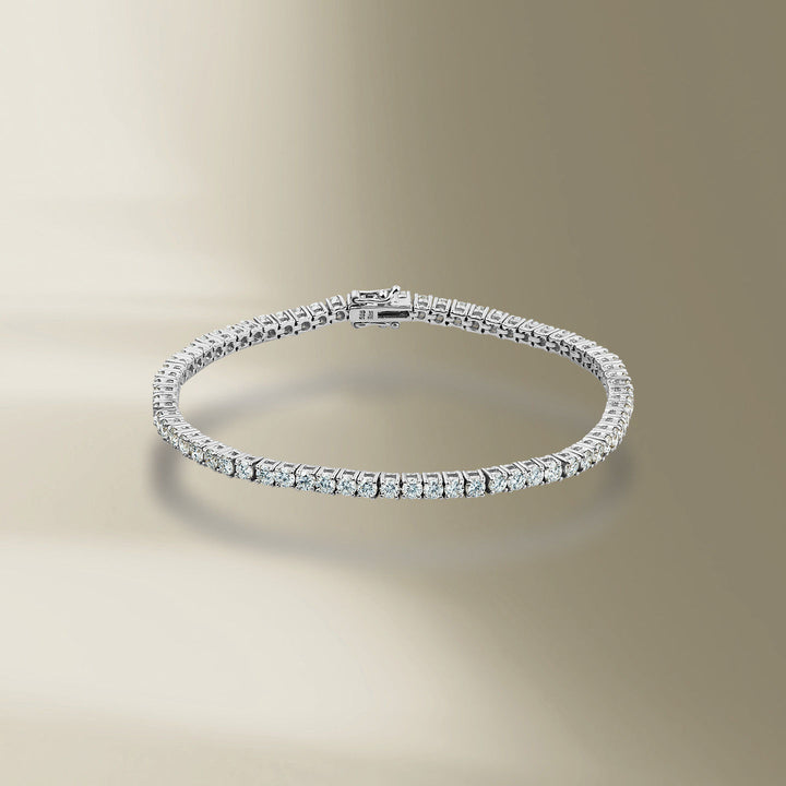 Tennis 18K Weißgoldarmband w. Diamanten