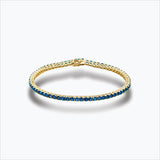 Tennis 18K Goldarmband w. Blaue Saphire