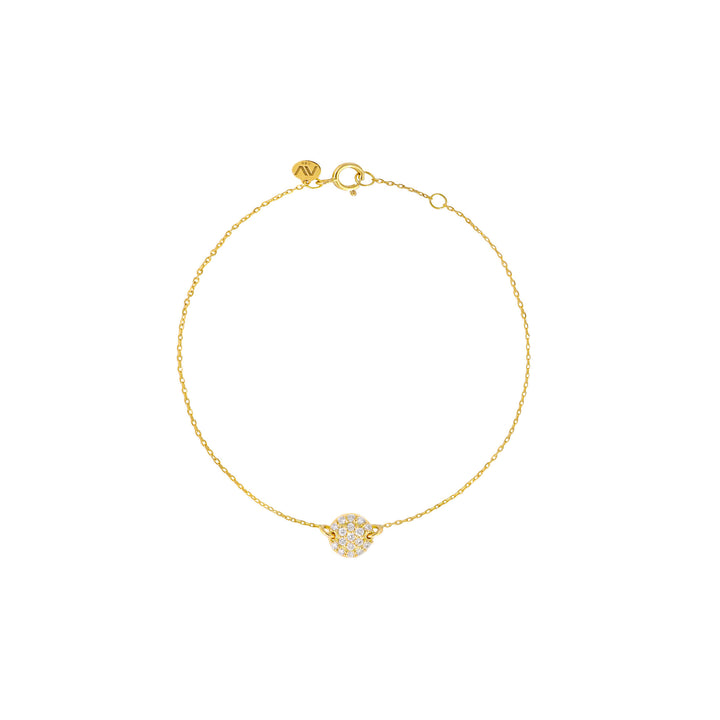 Rund Pave 18K Guld Armbånd m. Diamanter