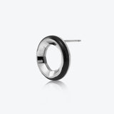 A. Sun Halo Silber Studs w. Jet Black Emaille