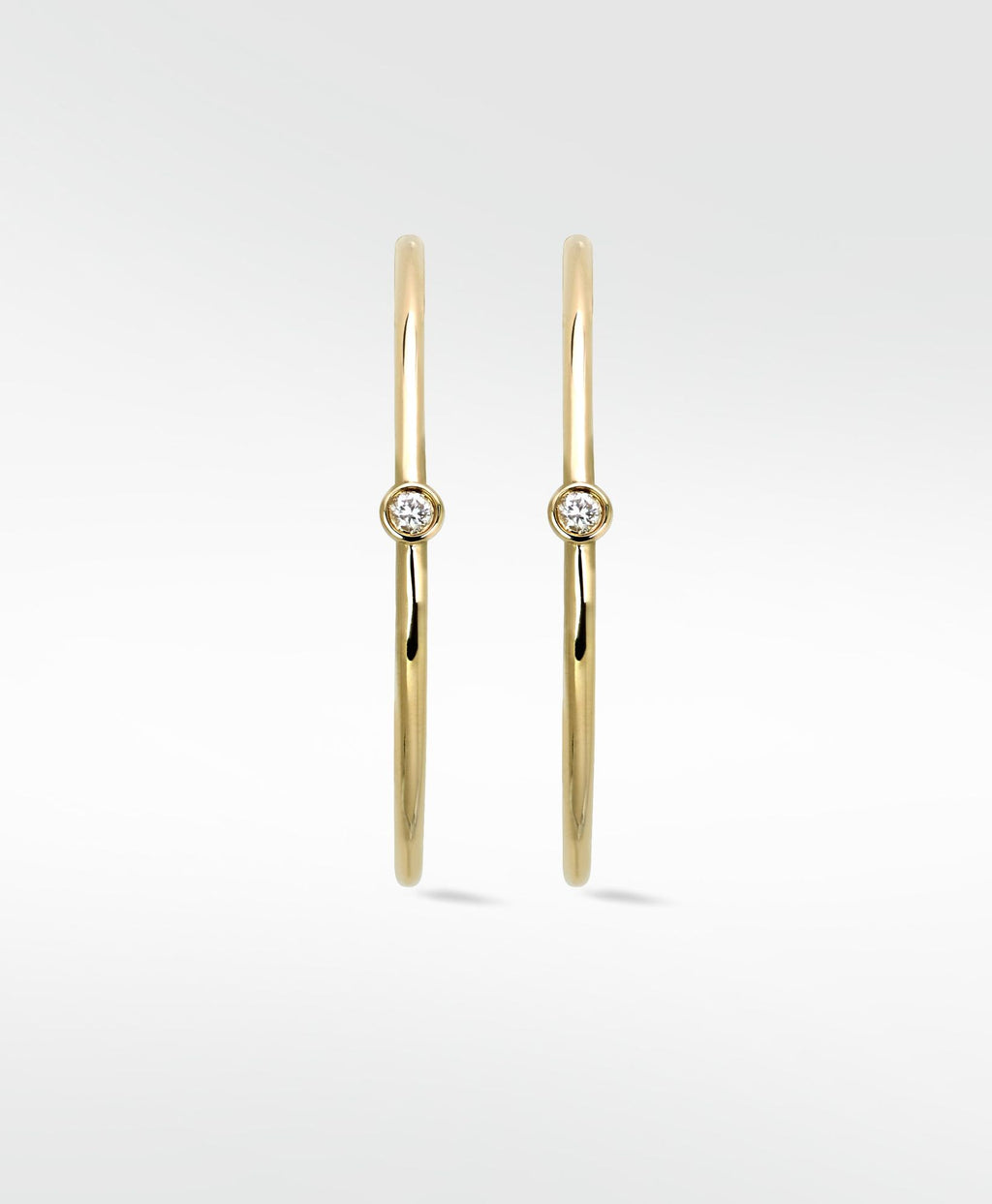 Odyssey 9K Gold Hoops w. Lab-Grown Diamond
