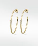 Odyssey 9K Gold Hoops w. Lab-Grown Diamond