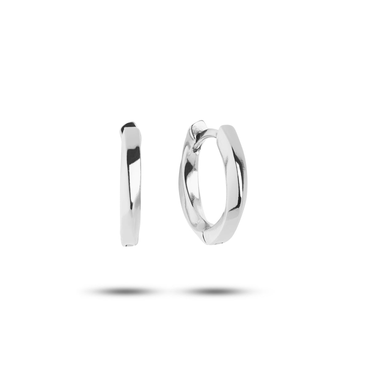 The Twist small Silver Hoop