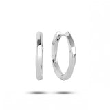 The Twist medium Silver Hoop