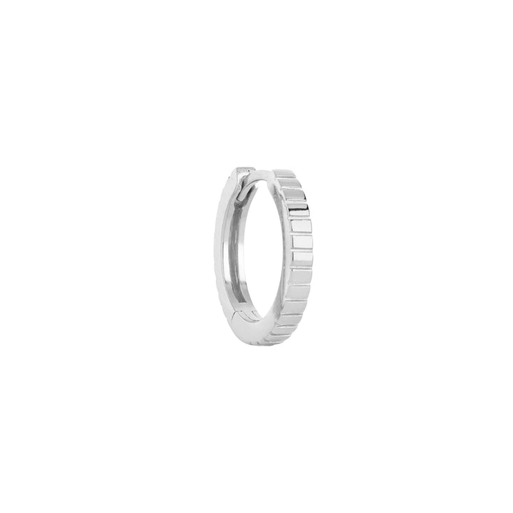 Pinstripe small Silver Hoop