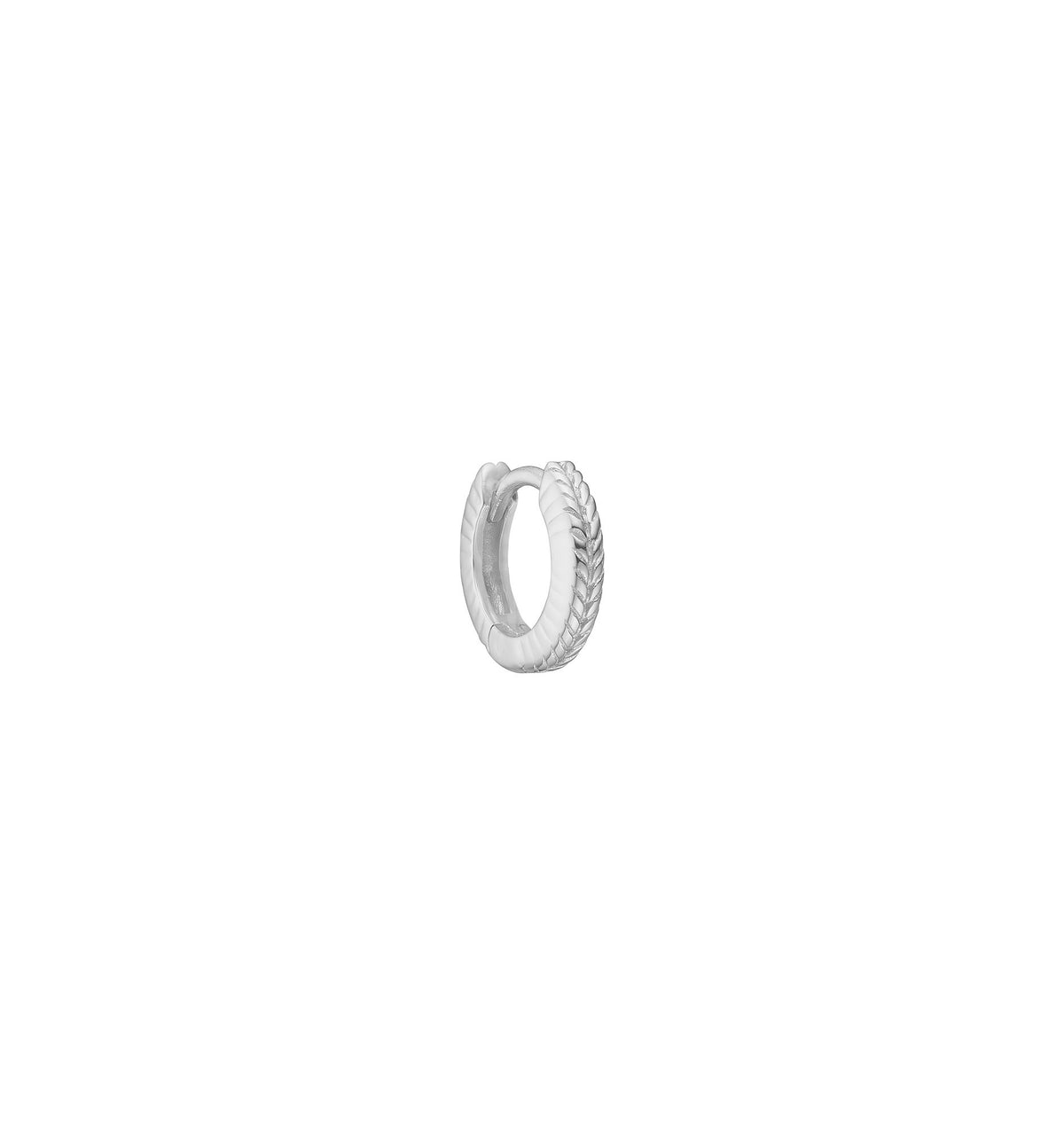 Fishbone mini Silver Hoop w. Herringbone detail