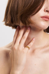 SHANA 9k Gold Ring w. Citrins