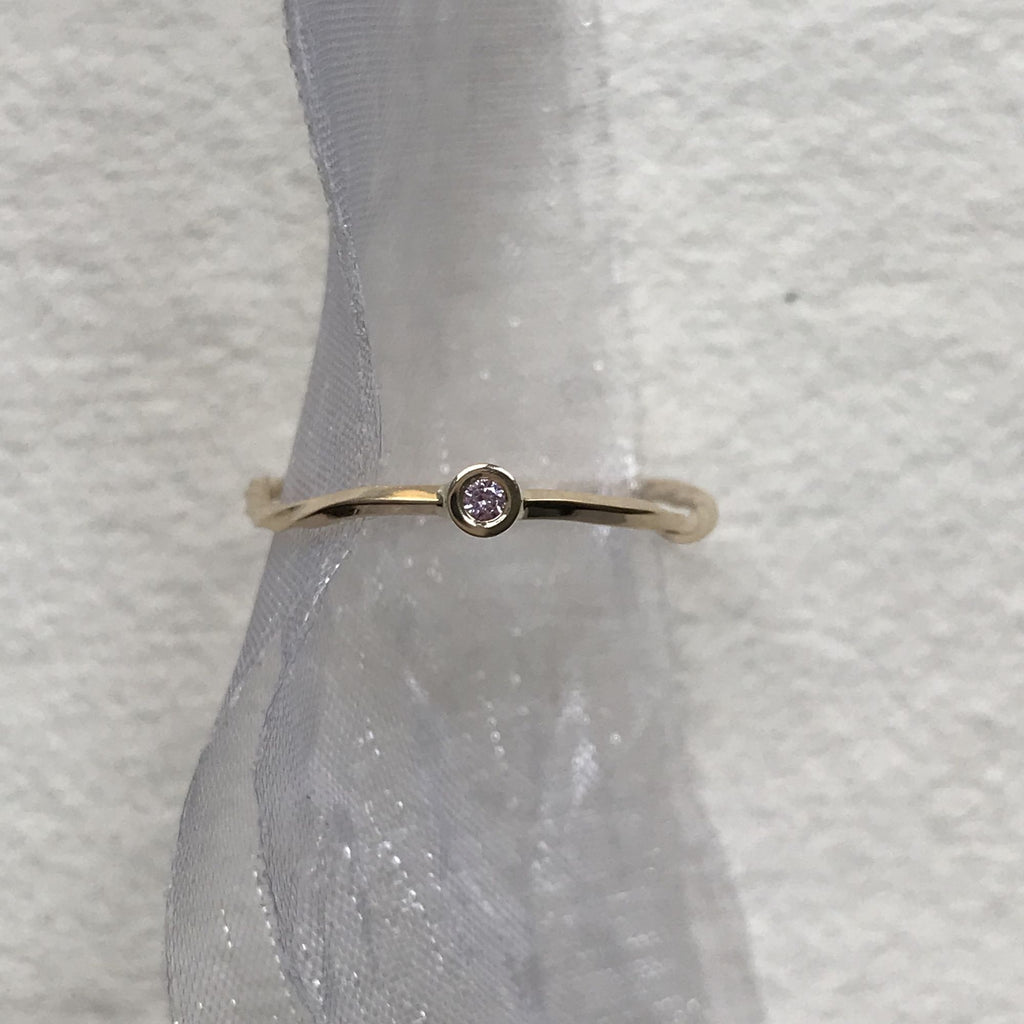 SHOOTING STAR 14K Gold Ring w. Pink Sapphire