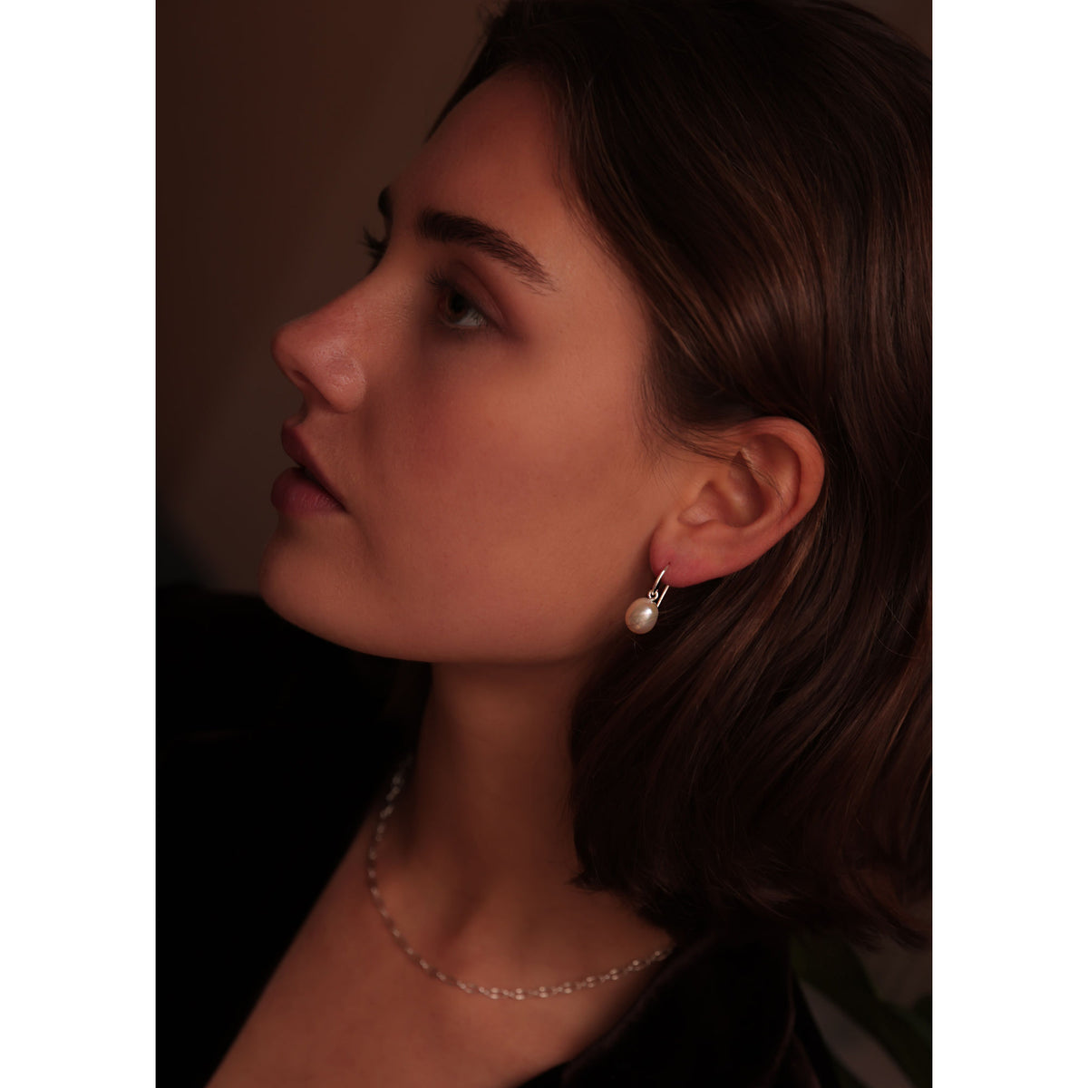 Unicorn Silver Earrings w. Baroque Pearls
