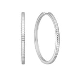 Pinstripe large Silver Hoop