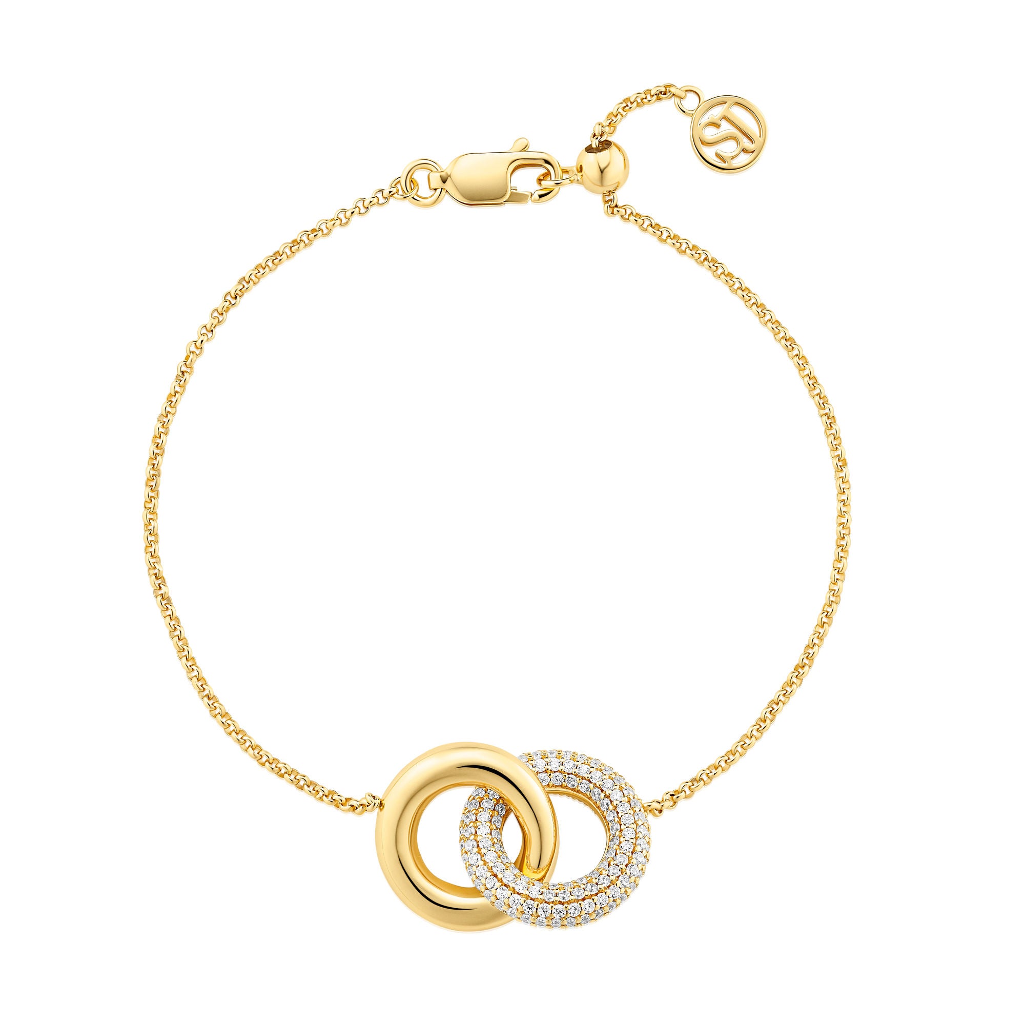 Carrara Gold Plated Bracelet w. Zirconia