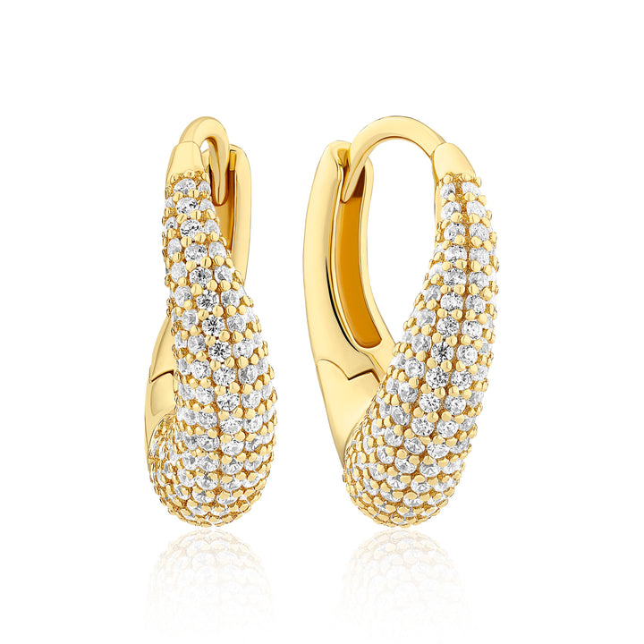 Glorenza piccolo goldplattierte Ohrringe w. Zirkonia