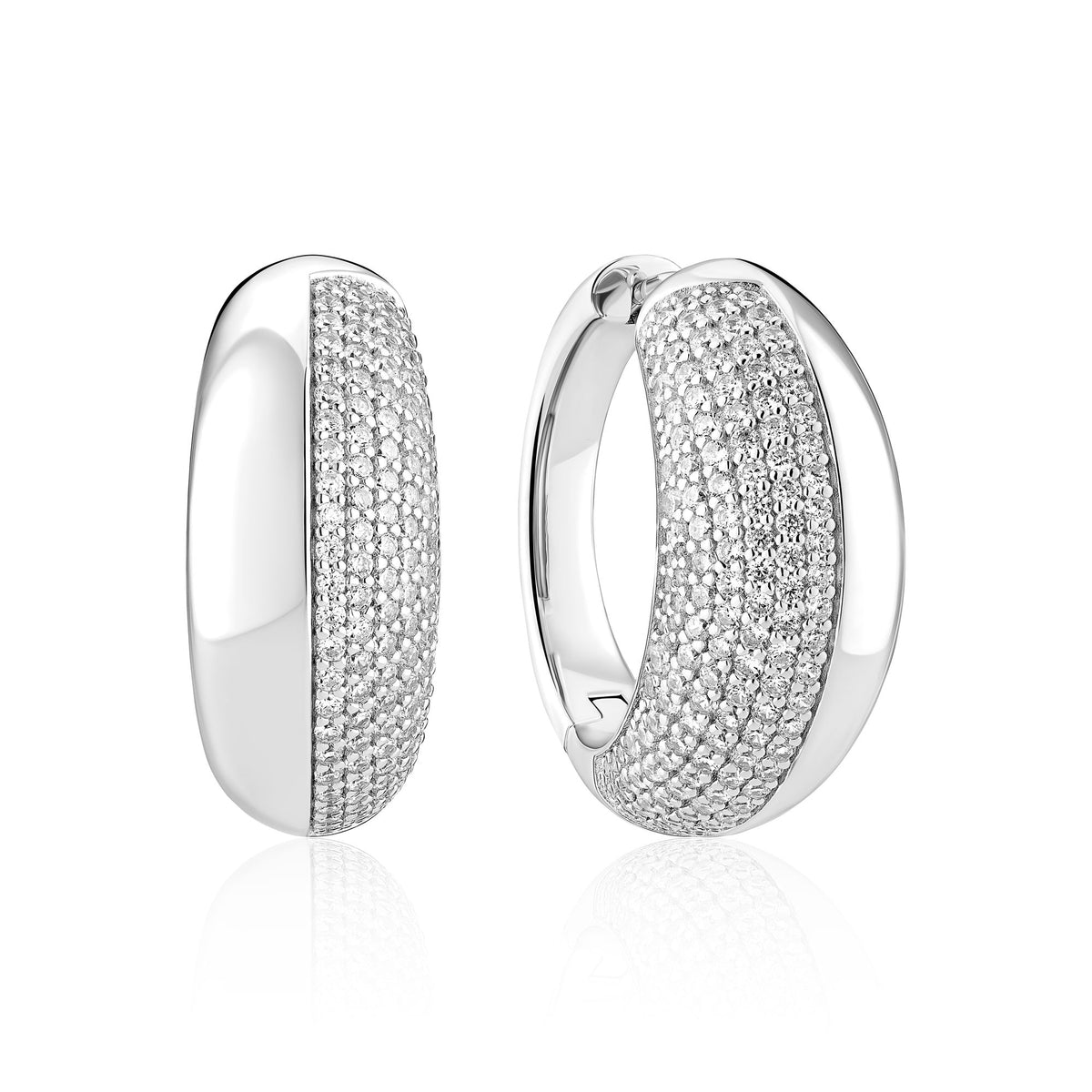 Fasano Grande Silver Earrings w. Zirconia