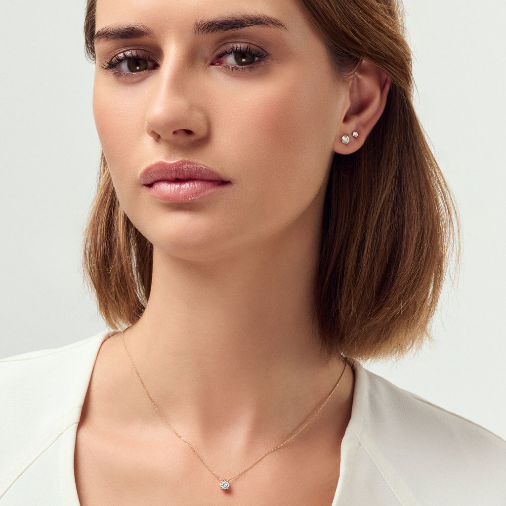 Venedig Grande 14K Gold Ohrring w. Labor gewachsener Diamant