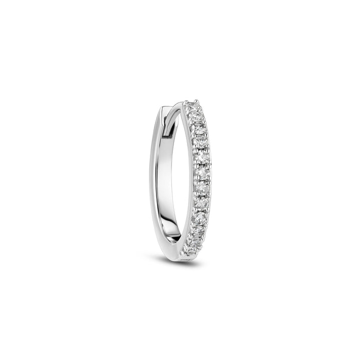 Alba Medio 14K Hvidguld Hoop m. Lab-Grown Diamanter