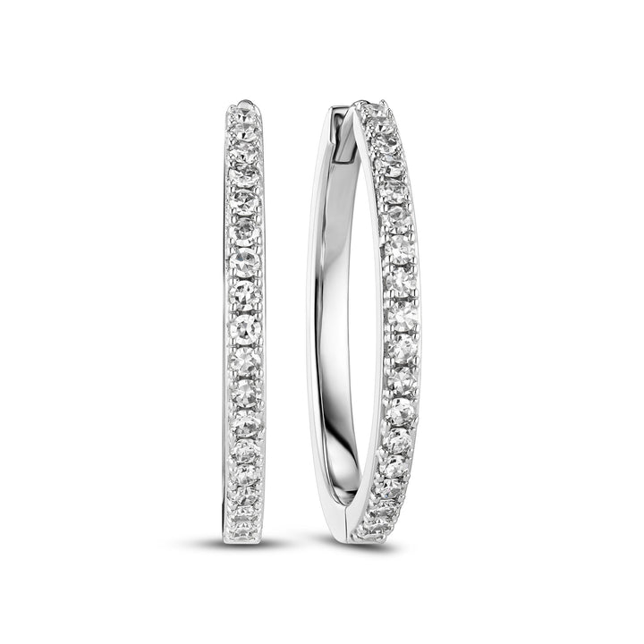 Alba Grande 14K Hvidguld Hoop m. Lab-Grown Diamanter