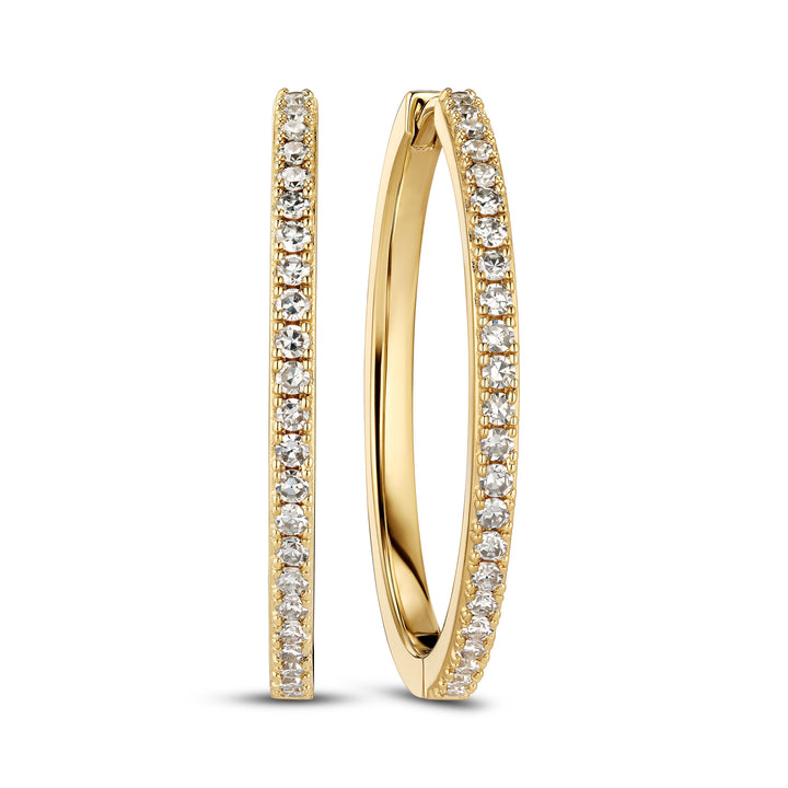 Alba X-Grande 14K Guld Hoop m. Lab-Grown Diamanter