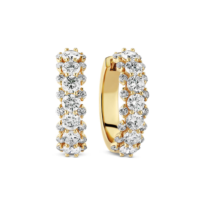 Fior 14K Guld Hoops m. Lab-Grown Diamanter
