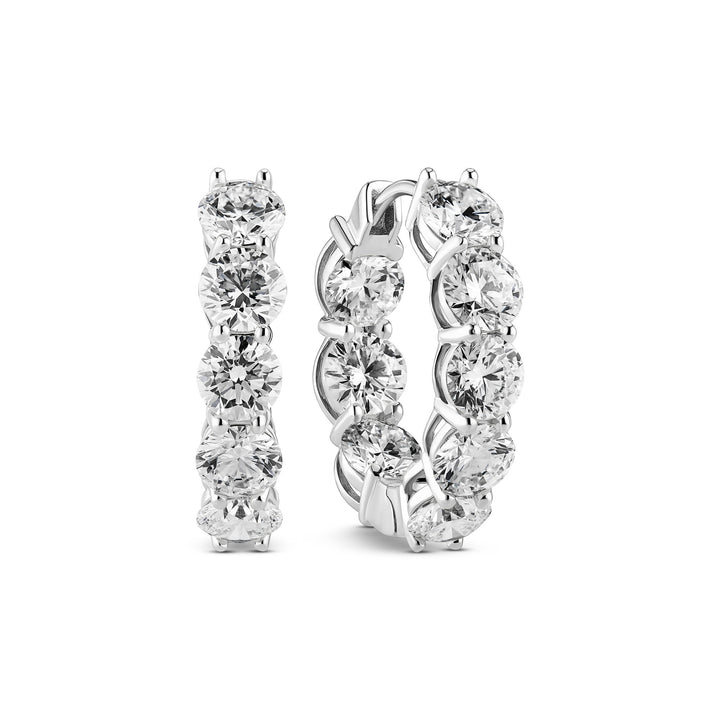 Ariccia 14K Hvidguld Hoops m. Lab-Grown Diamanter