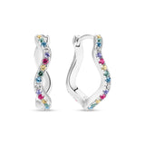 Ellera Waves Store Sølv Øreringe m, zirkoner