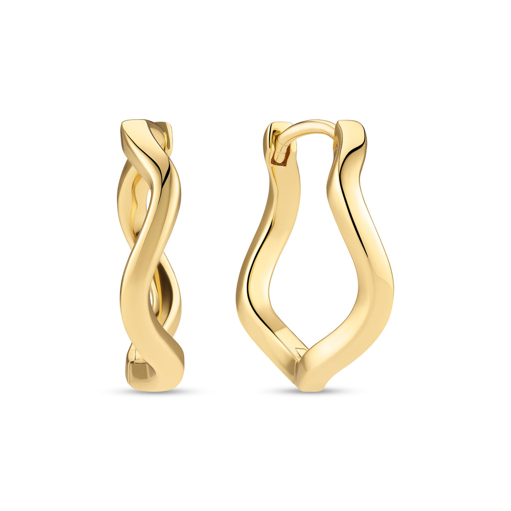 Ellera Waves Pianura Large Gold Plated Earrings