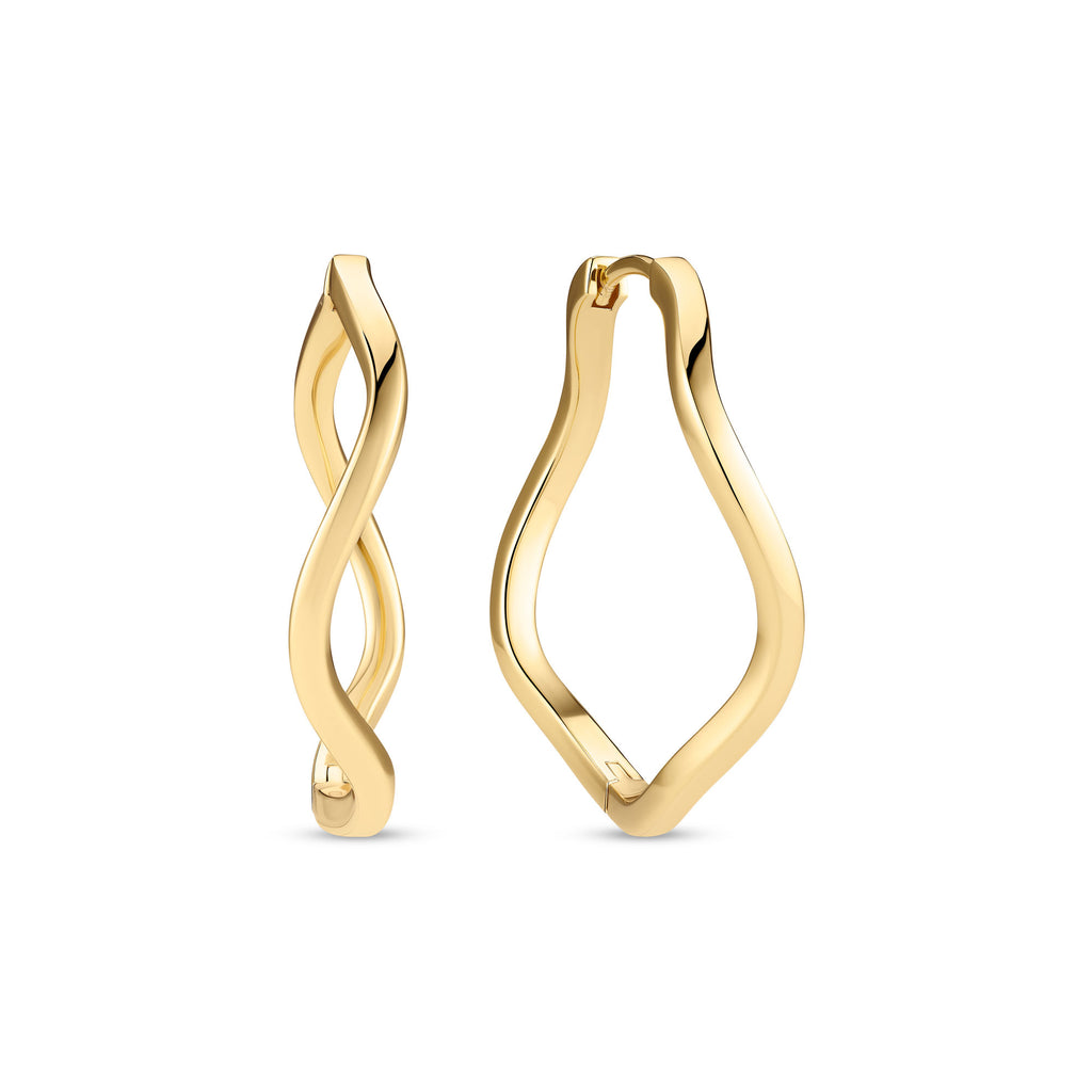 Ellera Waves Pianura X-Large Gold Plated Earrings