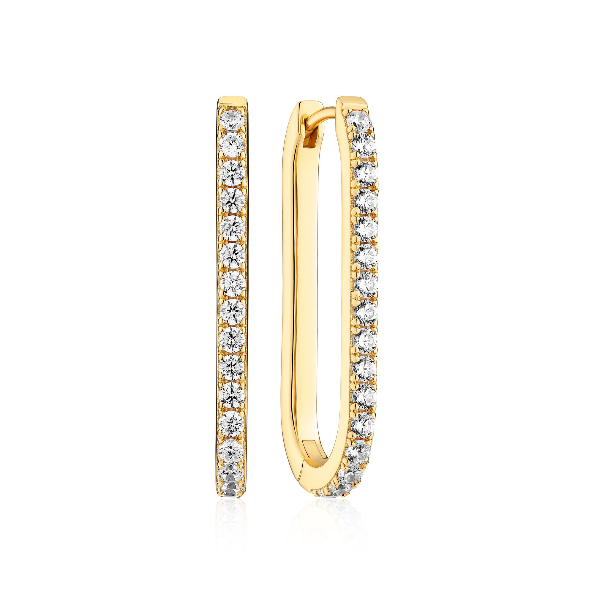 Capizzi medio Gold plattierte Ohrringe w. Zirkonia
