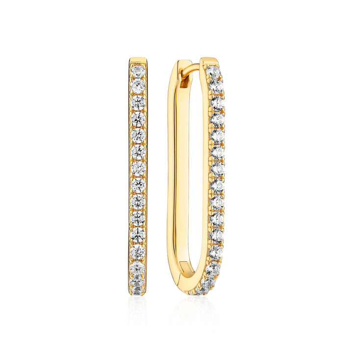Capizzi medio Gold plattierte Ohrringe w. Zirkonia
