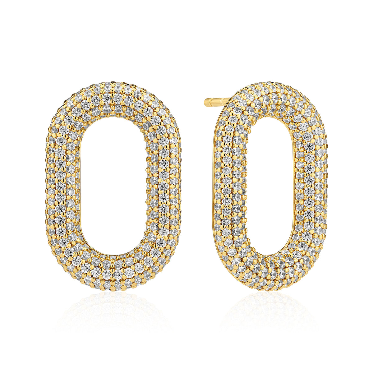 Capri Gold Plated Earrings w. Zirconia