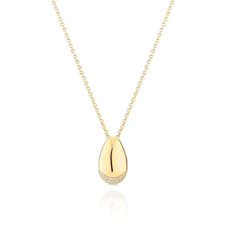 Goccia Gold Plated Halskette w. Zirkonia
