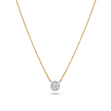 Rome 14K Whitegold & Gold Necklace w. Lab-Grown Diamonds