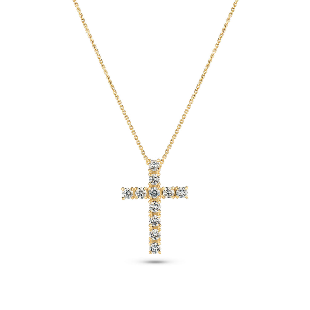 Alba Croce 14K Gold Necklace w. Lab-Grown Diamonds