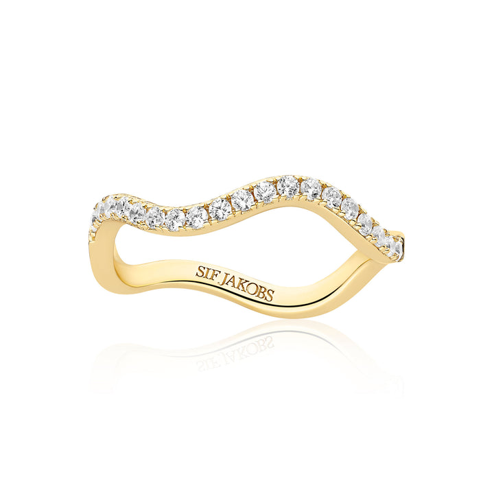 Ellera Waves Forgyldt Ring m. Zirkoner