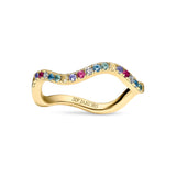 Ellera Waves Gold Plated Ring w. Zirconias