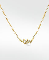 STAR CLUSTER 14K Gold Halskette w. Labor gewachsener Diamant