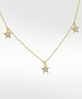 Tri-Star 14K Gold Halskette w. Labor gewachsener Diamant