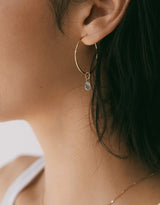 Drop 18K Gold Pendant w. Topaz