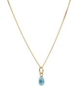 Drop 18K Gold Pendant w. Topaz