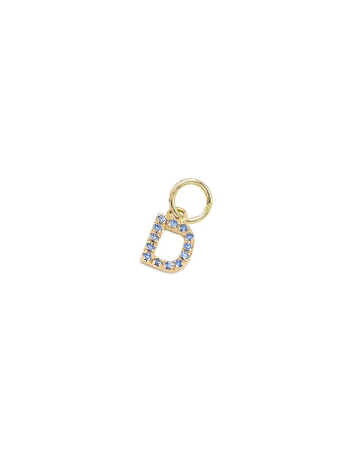 Charm ABC Brief 18K Gold Anhänger w. Hellblau Topaz