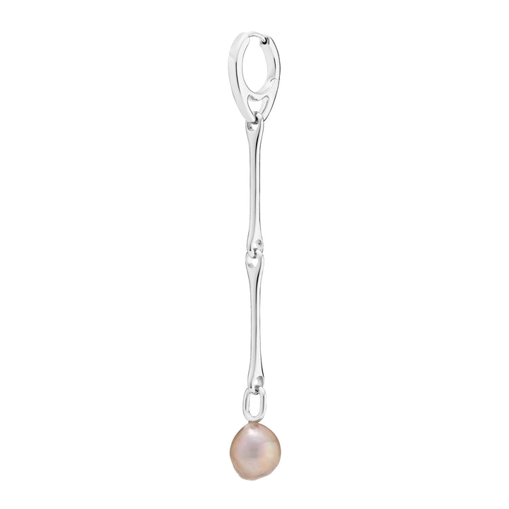 Stag Silver Earring w. Pearl