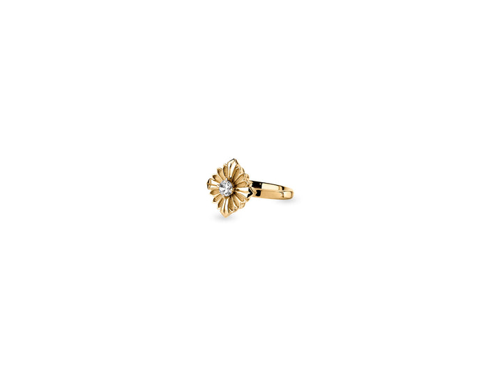 Stamp Diamond 18K Gold Ring w. Diamond