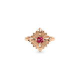 Stamp Rubellite 18K Rose Gold Ring w. Rubellite