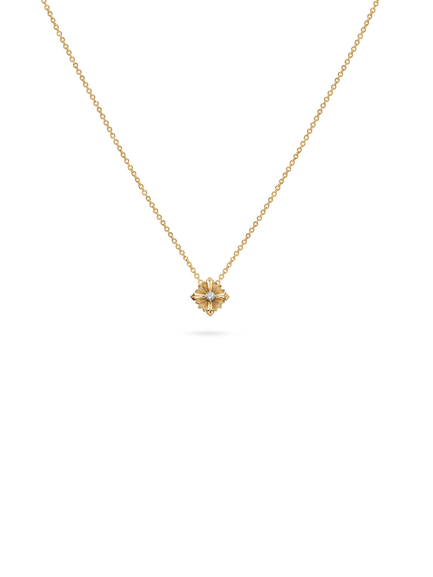 Stamp Diamond XS 18K Gold Necklace w. Diamond