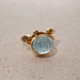 Seafire 18K & 22K Gold Ring w. Aquamarine & Diamonds