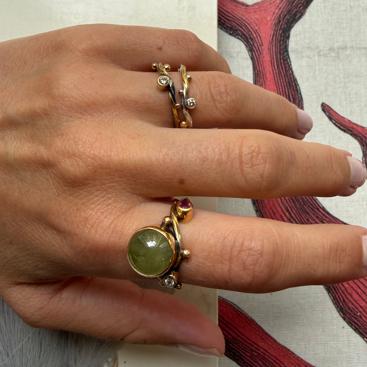 seafiresilverring 0.06ct.champagne