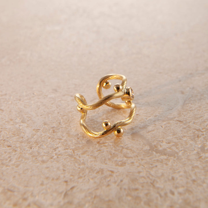 Seafire 18K goldenes Earcuff I Diamant