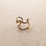 Seafire 18K & 24K Gold & Silver Ear Cuff w. Diamond