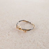 Seafire Gold & Silver Ring w. Diamond, 0.04 ct