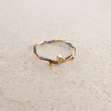 Seafire Gold & Silver Ring w. Diamond, 0.04 ct